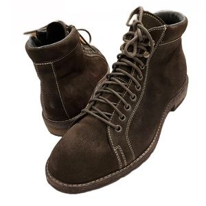 Donald J. Pliner Dark Brown Suede Chukka Lace-Up Boots